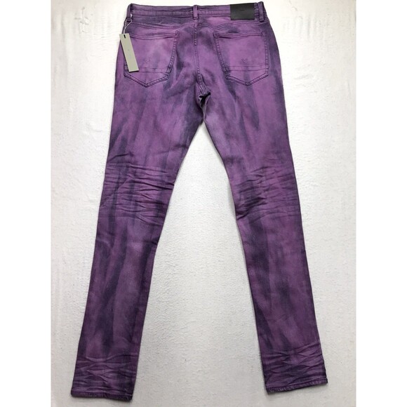 NWT HUDSON Slim Straight Jean Men 32x34 Purple Streak Wash Stretch Denim Blake - Picture 2 of 15
